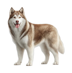 Siberian husky standing with tongue out