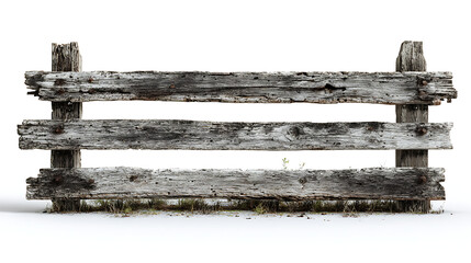 Weathered wooden fence with grass patches.