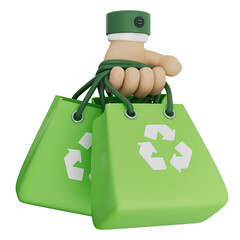 3d shopping bag recycle sustainable cloth fabric bag eco reuse green business sale marketing