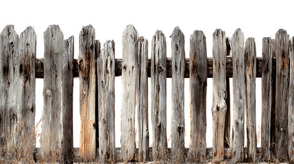Weathered wooden fence with rustic charm.
