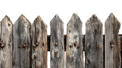 Weathered wooden fence with rustic charm.