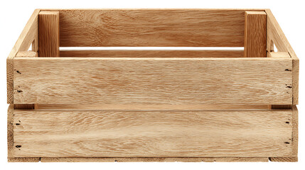 Wooden crate for storage and organization.