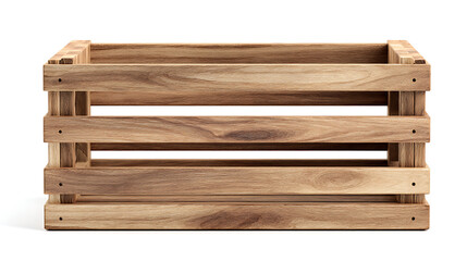 Wooden crate for storage or decoration purposes.