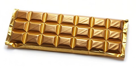 A single chocolate bar with a golden wrapper and shiny surface , food, yum,  food, yum, rich, dessert, sweet, indulgence