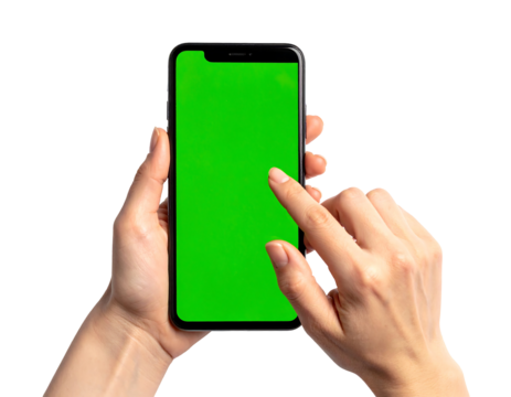 Hand Swiping Right on Green Smartphone Screen Motion Blur - Powered by Adobe