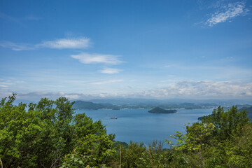 日本の広島県福山市の横島の美しい風景