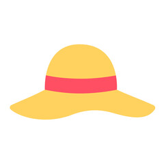 yellow summer hat icon vector illustration.