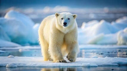 A majestic polar bear roaming freely in the Arctic snow and ice, arctic, nature,  arctic, nature, cold, snowy landscape