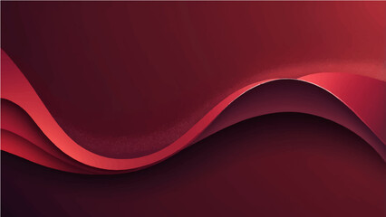abstract dark red background with large overlapping line shapes and small texture or particles. Smooth gradient lighting from left to right, with subtle grainy details and a curved composition.