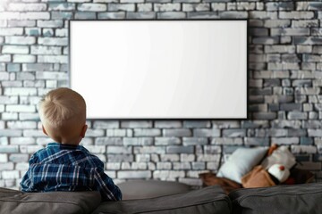 Pixel Perfect Image of Boy Using Copyspace Digital Device on the Living Room