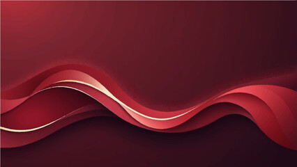 abstract dark red background with large overlapping line shapes and small texture or particles. Smooth gradient lighting from left to right, with subtle grainy details and a curved composition.