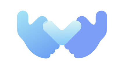 Obraz premium A vector illustration of a heart and abstract hand silhouette symbol of love