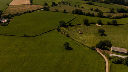 aerial view of a fields in france
