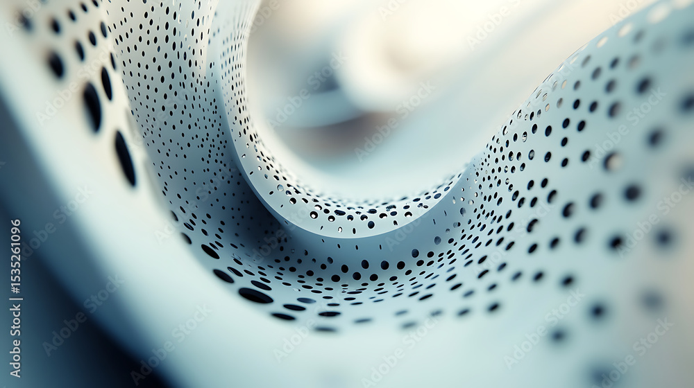 Aufkleber a white and blue abstract design with many small dots. the design is very intricate and has a lot of