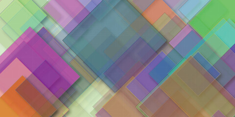 Abstract geometric colorful square patterns with multiple overlapping layers and a soft color palette great for modern design backgrounds.