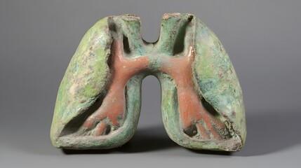Ancient ceramic model of the lungs.