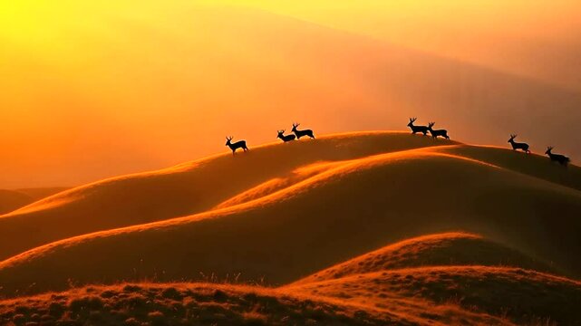 desert illustration at sunset