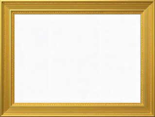 Ornate Decorative Golden Picture Frame Mock Up isolated on white