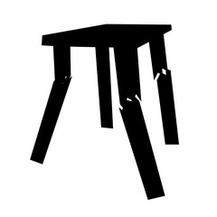 Broken chair vector illustration on white background.