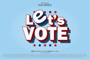 Lets Vote USA Text Effect EPS Format
