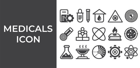 Professional Medical Equipment and Lab Tools Icon Pack