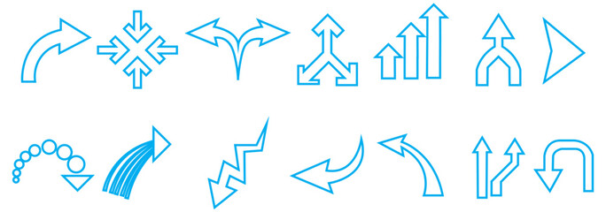Arrows merging icon. Merge arrow symbol set. Consolidate, merge arrow concept. Vector icons