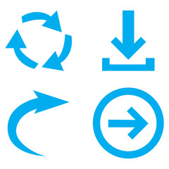 set of different circle round arrow icons isolated vector illustration