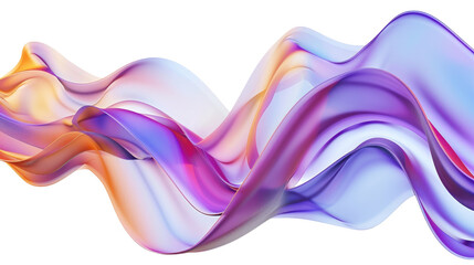 Colorful Abstract Waves Flowing Smoothly with Dynamic Curves and Transparent Background