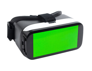 Virtual Reality Headset Mockup with Green Screen Display