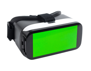 Virtual Reality Headset Mockup with Green Screen Display
