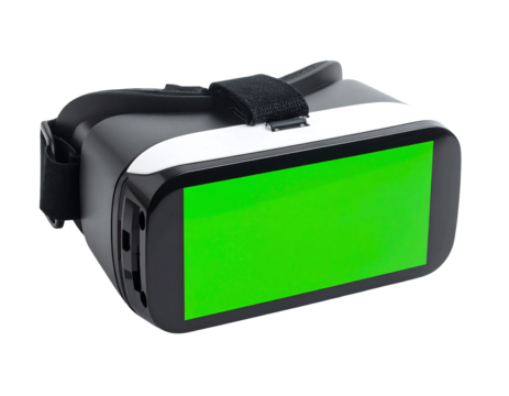 Virtual Reality Headset Mockup with Green Screen Display