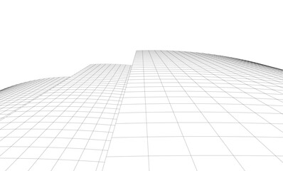 Abstract architectural background. Vector linear illustration on white background
