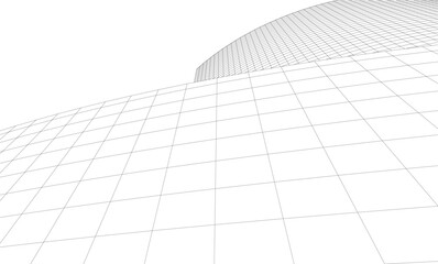 Abstract architectural background. Vector linear illustration on white background