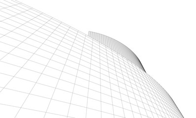 Abstract architectural background. Vector linear illustration on white background