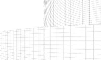 Abstract architectural background. Vector linear illustration on white background