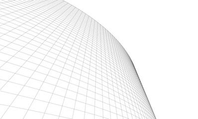 Abstract architectural background. Vector linear illustration on white background