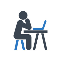 Person Working on Laptop Icon