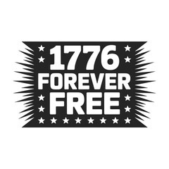 Obraz premium Fourth of july distressed 1776 design, stars and bold text