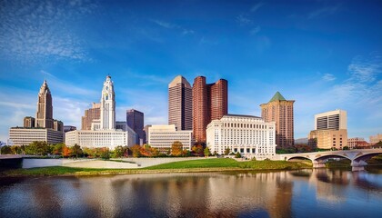 Obraz premium columbus ohio usa downtown buildings