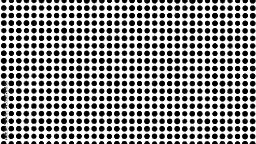 Aufkleber black and white halftone background with circles pattern animation