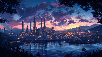 Fototapeta premium sunset over the city