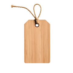 Wooden Tag Mockup with Twine Loop and Blank Center