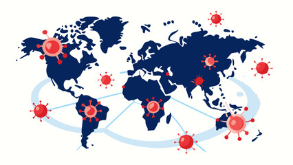 Global Pandemic Visualized A World Map Illustration of the Coronavirus Outbreak and Worldwide Impact of the Virus