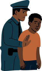 Police Officer Arresting Teenager