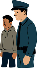 Police Officer Arresting Teenager