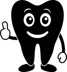 Happy Tooth Character Giving Thumbs Up  Dental Illustration