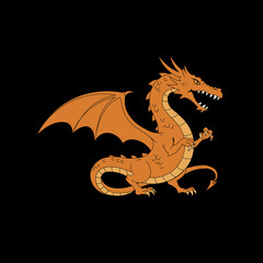 Vector illustration of Orange Dragon