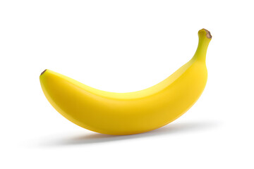 Studio Shot of a Ripe Yellow Banana isolated on White