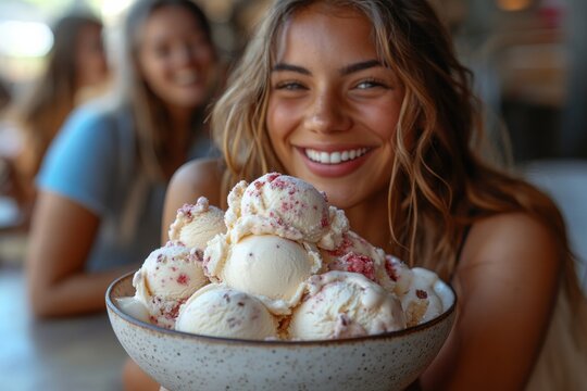 Friends got together for ice cream. Generative AI