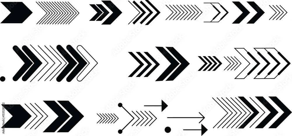 Poster stylish abstract arrow collection - ai generative